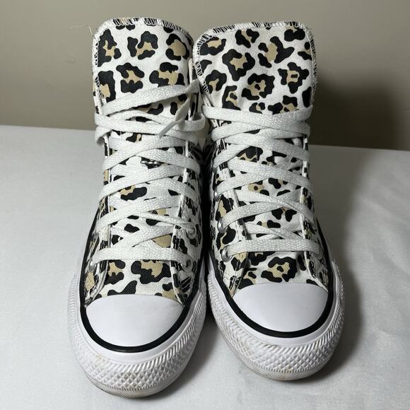 Converse Chuck Taylor All Star High Leopard Sneakers Pocket 167086C W6 Rare - Picture 3 of 12